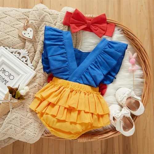 Vista 4 de PATPAT Conjunto de 2 piezas de ropa para bebé recién nacido, tela crepé con estampado de margaritas, 100% algodón
