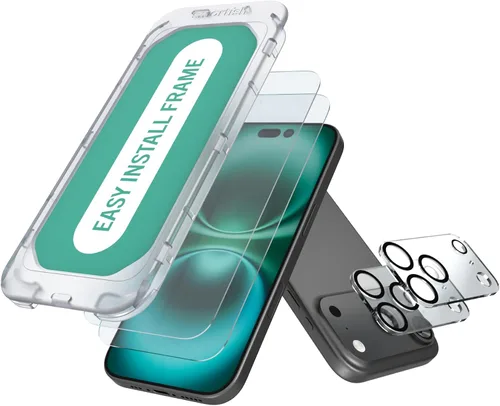 Vista 21 de Smartish® Protector de pantalla de privacidad para iPhone 17 + Cubiertas para lentes de cámara - Tuff Sheet - Paquete de 2 vidrio templado