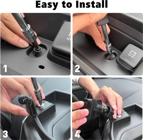 Vista 6 de RT-TCZ Soporte de montaje para tablero de teléfono celular con kit de caja de almacenamiento, consola central, accesorios interiores para Dodge RAM