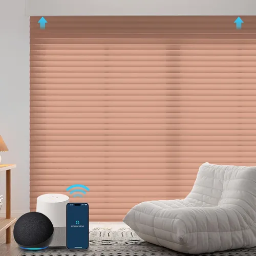 Vista 7 de ZSTARR Shangri-La Motorized - Persianas enrollables para ventana con filtro de luz, compatibles con control remoto Alexa Google, persianas
