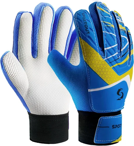 Vista 10 de Sportout Guantes de portero para niños, guantes de fútbol con doble protección en la muñeca y material de látex resistente al desgaste