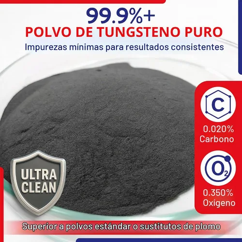 Vista 2 de Polvo de tungsteno, alta densidad, pureza superior al 99.9%, 0.5 lb