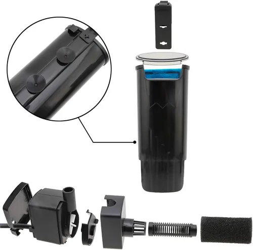 Vista 3 de Senzeal Filtro de tortuga para acuario, silencioso, bomba de filtro de bajo nivel de agua, 5 W, 400 L/H, filtro interno para tanque de peces