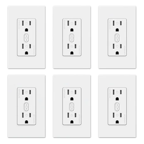 Vista 9 de ELEGRP Enchufe inteligente, toma inteligente de pared compatible con Alexa y Google Assistant, receptáculo inteligente Wi-Fi de 2.4 GHz