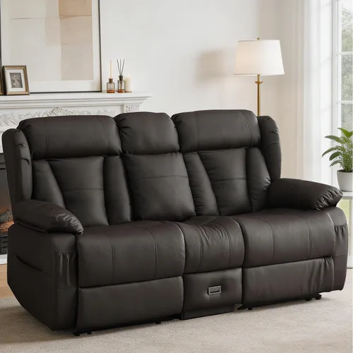 Vista 23 de Sofá biplaza reclinable manual de 59" reclinable doble para sala de estar