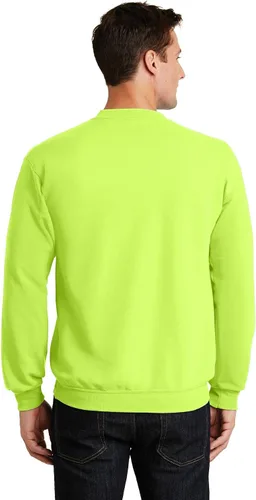 Vista 3 de Port & Company - Sudadera clásica con cuello redondo para hombre, Blanco