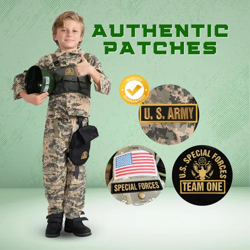 Vista 5 de Dress-Up-America - Disfraz de soldado para niños y niñas Disfraz de las Fuerzas Especiales de EE.UU. para niños