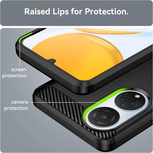 Vista 2 de Compatible con Honor X7, ajuste delgado, protección contra caídas de grado militar, híbrida, a prueba de golpes, resistente, funda protectora