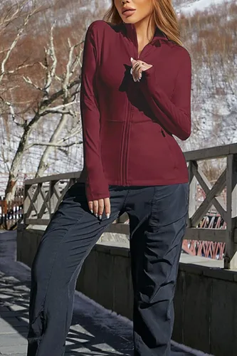 Vista 3 de VUTRU - Chaqueta de entrenamiento con cremallera completa para yoga correr para mujer