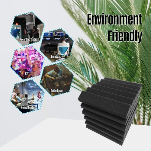 Vista 7 de 12 Pack Acoustic Foam Panels 12 x 12 x 2 Inches High Density Sound Insulation Fire Retardant for Studio KTV Home Theater