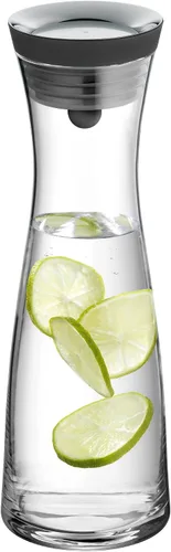 Vista 7 de WMF Basic Water Decanter 1L Altura 11.4 in Close-Up Tapón Vidrio Cromargan® Acero Inoxidable, Plata