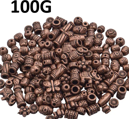 Vista 6 de BronaGrand 3.53 oz (alrededor de 150-200 piezas) cuentas espaciadoras de cobre antiguo, espaciadores de cuentas, accesorios para pulseras, collares