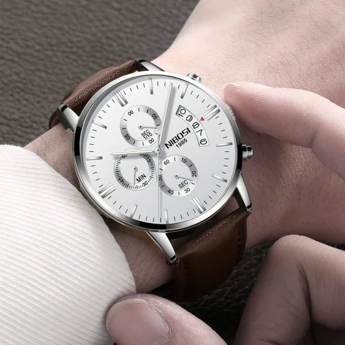 Vista 2 de NIBOSI Mens Watches Chronograph Business Dress Analog Quartz Watch Men Luxury Brand Date Sport Clock