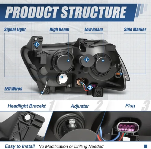 Vista 7 de Auto Dynasty Conjunto de faros delanteros de proyector LED 3D DRL compatible con Dodge Charger 2011, 2012, 2013, 2014, lado del conductor