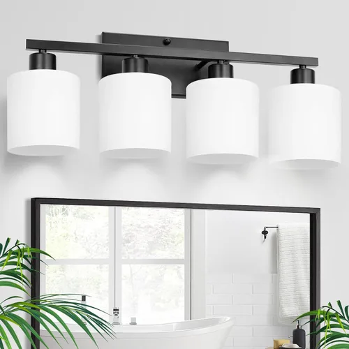 Vista 9 de CANMEIJIA - Lámparas de tocador de baño de 2 luces, níquel cepillado