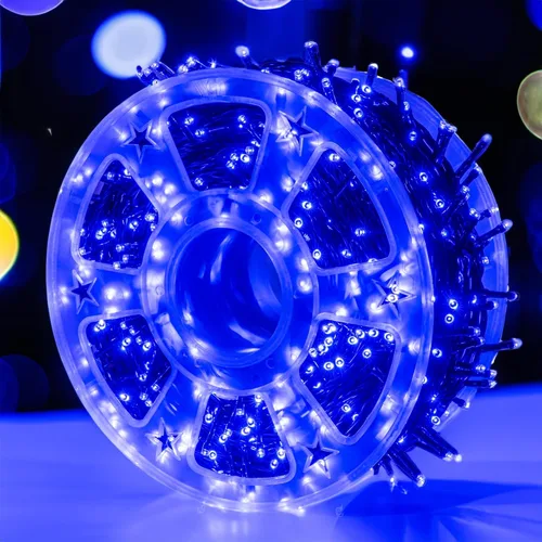 Vista 7 de Dazzle Bright - Guirnalda de luces de Navidad para exteriores, 1000 luces LED de 328 pies, enchufe de luz de hada con control remoto, 8 modos