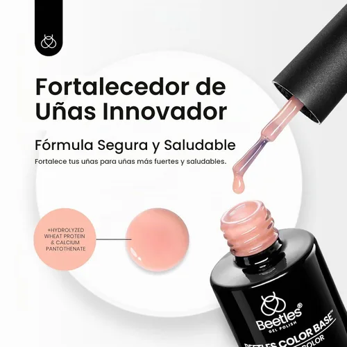Vista 5 de Beetles - Esmalte de uñas en gel base color nude, 15 ml, base de goma 5 en 1, marrón neutro claro, punta francesa, esmalte de uñas en gel Base