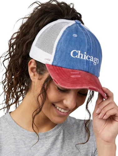 Vista 80 de Funky Junque - Sombrero de cola de caballo para mujer, gorra de béisbol con ajuste ajustable y cola de caballo alta cruzada para uso diario Paquete