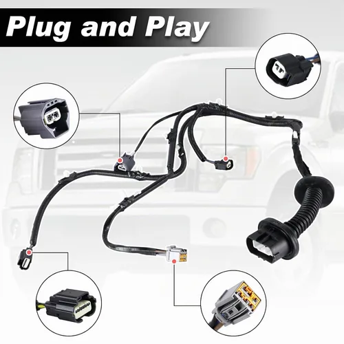 Vista 3 de Arnés de cableado de puente de puerta trasera compatible con Ford F150 Crew Cab 2009-2014 Lado del conductor LH Conjunto de cables de puente