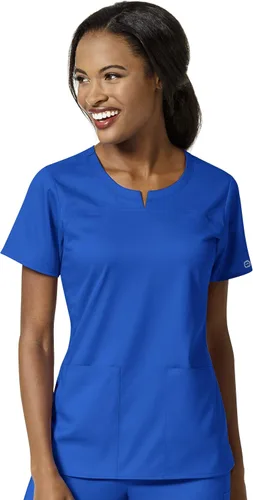 Vista 14 de Wink PRO - Camiseta médica con cuello de muesca y 4 bolsillos para mujer Negro