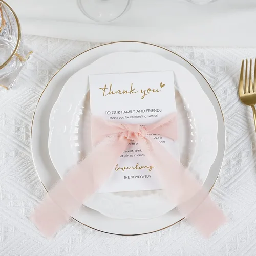Vista 12 de HUIHUANG Tarjetas de agradecimiento de boda, 50 tarjetas de lugar para colocar la mesa, tarjetas de lugar para recuerdos de boda, recepciones Floral