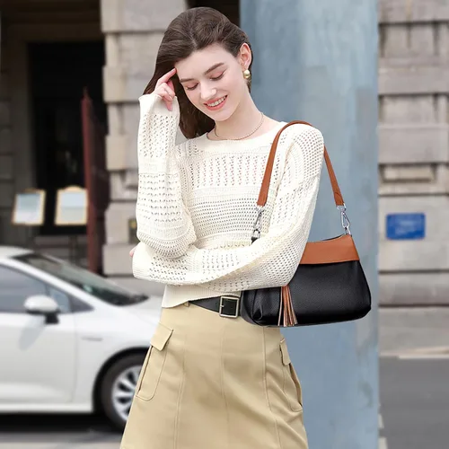 Vista 3 de Over Earth Bolsos de cuero para mujer, bolso de hombro pequeño Hobo para mujer