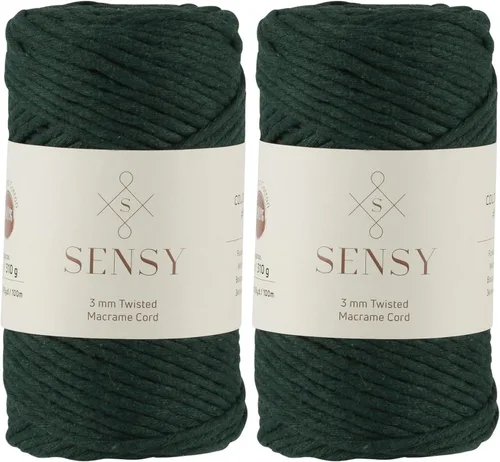 Vista 19 de Sensy - Cuerda de macramé prémium de 0.118 in, 109 yardas, 100% algodón, una hebra torcida, cuerda de macramé, hilo de algodón para macramé, hilo