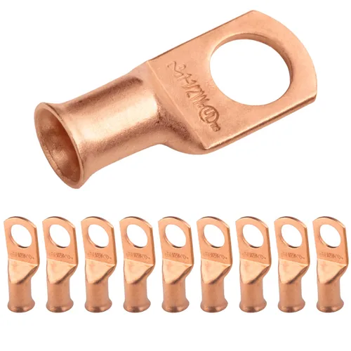 Vista 63 de SELTERM - 5 terminales de anillo resistentes para cable de batería, calibre 1/0 AWG, pernos de 1/2 pulgadas, terminales de calibre 0, ojales