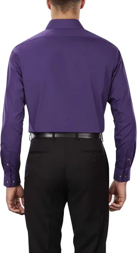 Vista 2 de Van Heusen - Camisa de vestir de popelina para hombre, ajuste estándar, unicolor
