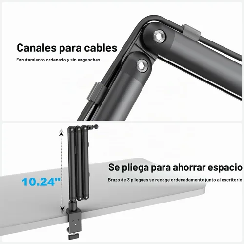 Vista 8 de Soporte de monitor portátil 15.6", soporte de brazo de tableta resistente Negro