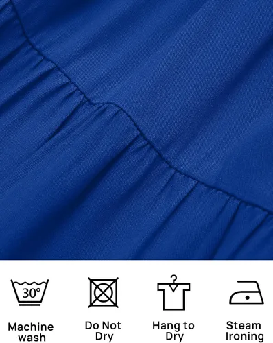 Vista 6 de ZESICA Mini vestido corto de verano bohemio 2025 con cuello cuadrado, manga abombada, hombros descubiertos, fruncido, escalonado, casual