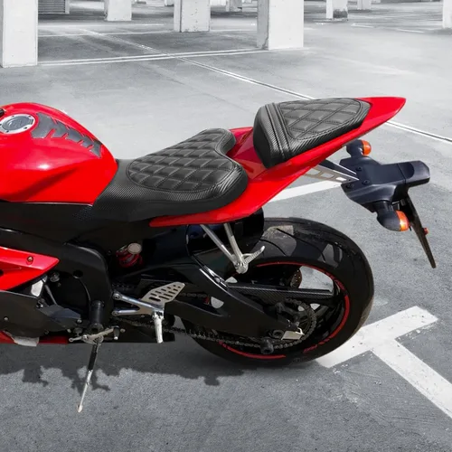Vista 3 de Cojín de asiento del pasajero para Yamaha YZF R6 YZF-R6 2006-2007 (01#negro)