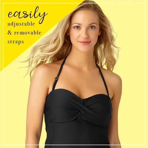 Vista 4 de Catalina Women's Twist Front Bandeau Tankini Swimsuit