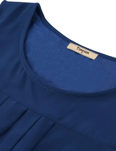 Vista 68 de Timeson - Camiseta de gasa sin mangas, blusa tipo túnica informal de doble capa para mujer