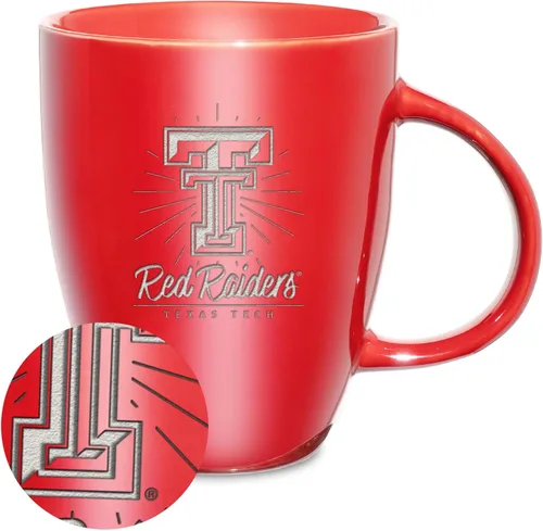 Vista 45 de Rico Industries - Taza de lustre cerámico con grabado láser de la NCAA de 18oz - Café-Té