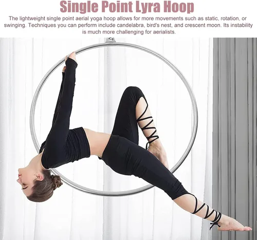 Vista 4 de Juego de aros aéreos de yoga para adultos, equipo de fitness de baile, anillo de aro de Lyra, kit de aro de yoga de arte de metal grande