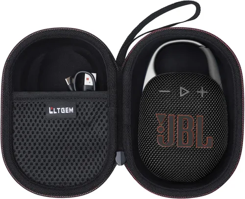 Vista 13 de LTGEM - Funda compatible con altavoz Bluetooth JBL Clip 4/5 Ultra portátil, impermeable, a prueba de polvo, color azul Estuche de viaje duro