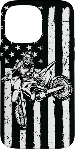Vista 21 de Funda de motocross con bandera de Estados Unidos para iPhone 17