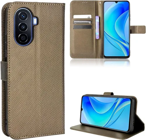 Vista 9 de Funda para Huawei Nova Y70 Plus Funda de cuero, PU Funda de cuero con tapa para Huawei Nova Y70 MGA-LX9 Funda Negro