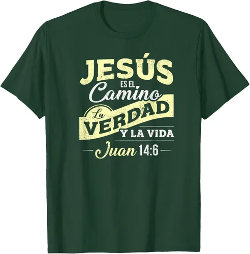 Vista 83 de Camisas de la Biblia de Jesus para los Cristianos Camiseta Española Negro