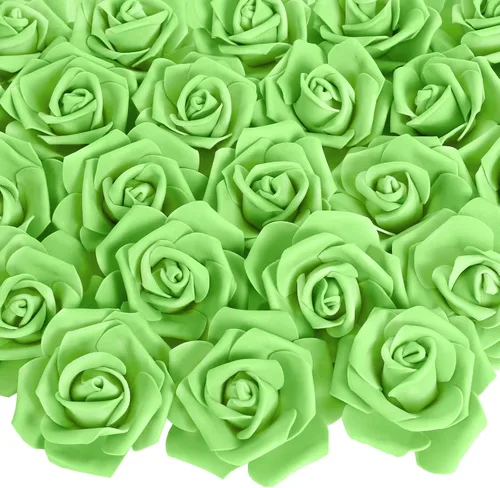 Vista 20 de 100 PCS Rosas de Espuma Azul Bebé Flores Artificiales Flores de Espuma Azul a Granel Sin Tallo Rosas Falsas para Bricolaje Centros de Mesa de Boda