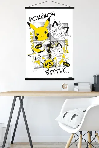 Vista 5 de Trends International Pokémon - Póster de pared de anime de batalla con marco magnético