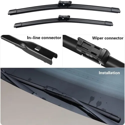 Vista 3 de Juego de 3 limpiaparabrisas delantero y trasero, compatible con Audi A3 S3 8V Sportback 2020 2019 2018 2017 2016 2015 2014 2013 2012