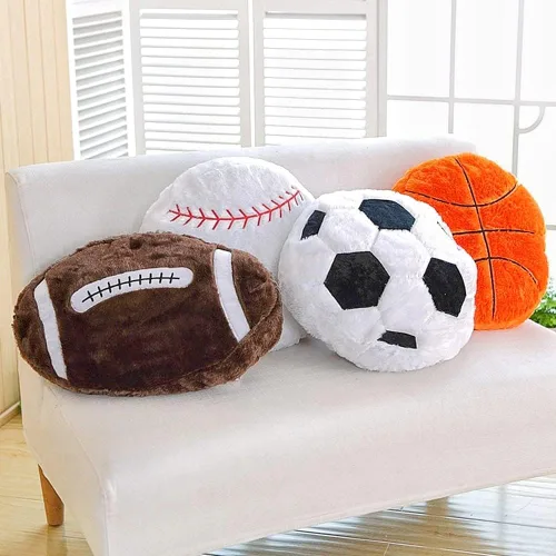 Vista 4 de XIYUAN Almohada deportiva de rugby de 17.7 x 13.8 pulgadas, almohada suave de peluche, juguetes de felpa de fútbol mullidos y duraderos, regalo