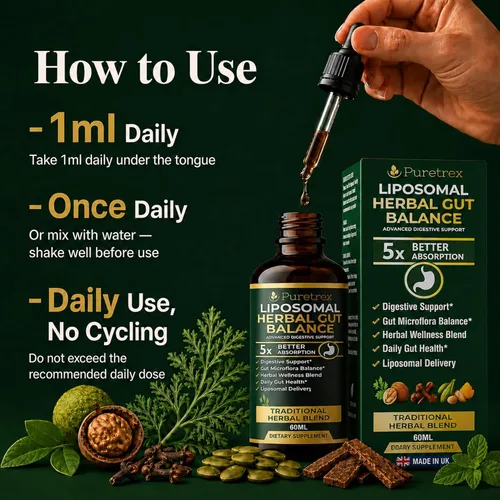 Vista 4 de Gotas líquidas de hierbas liposomales de 2 fl oz, fórmula limpia