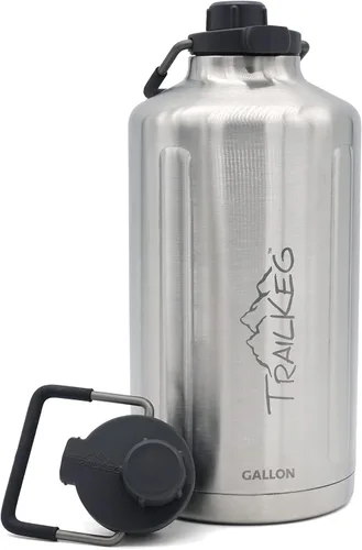 Vista 10 de TrailKeg Botella de agua deportiva, 128 onzas, un galón, acero inoxidable aislado al vacío, doble pared, caliente durante 12 horas, fría durante 48