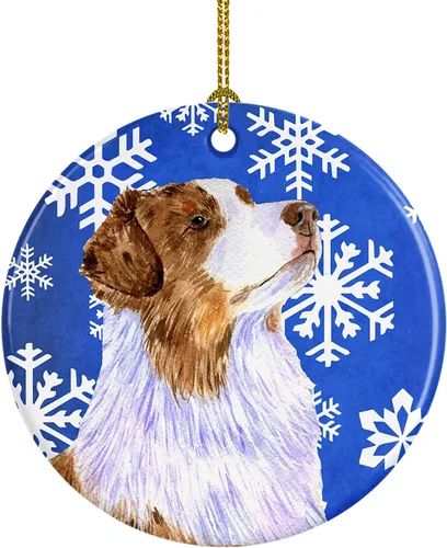 Vista 399 de Caroline's Treasures Cavalier Spaniel - Adorno de cerámica para colgar en el árbol de Navidad, para el hogar, Navidad, fiestas, regalo, 3 pulgadas