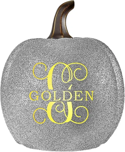 Vista 17 de Let's Make Memories - Calabaza personalizable con luz y apellido familiar e inicial para decoración otoñal de Halloween, para interiores y Naranja