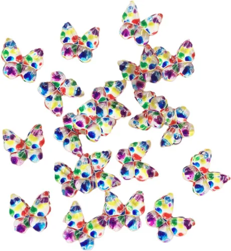 Vista 16 de Diamantes de imitación de mariposa con parte trasera plana, 80 unidades de 0.394 pulgadas, dijes de mariposa de resina para uñas, adornos, álbumes