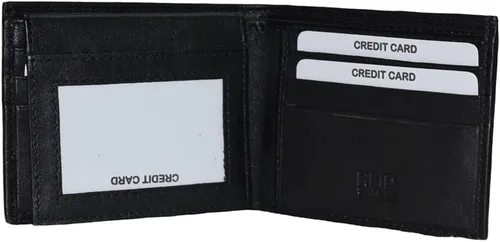Vista 7 de ADAMONDE Cartera 100% piel auténtica, Negro